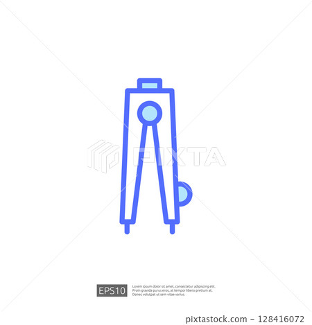 Blueprint Icon Representing Home Renovation Planning and Design Tools for Construction Projects 128416072