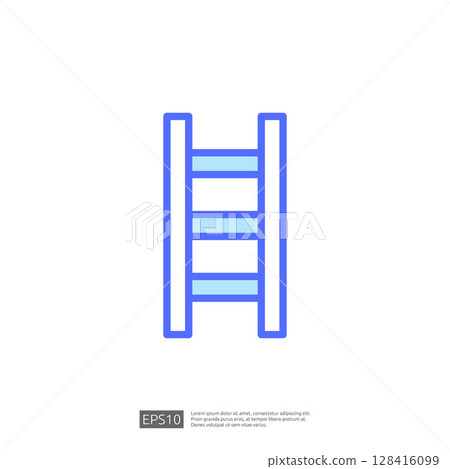 Stylized Icon of a Ladder Representing Home Renovation and Construction Projects with Modern Design Elements Stylized Icon of a Ladder Representing Home Renovation and Construction Projects with Modern Design Elements 128416099