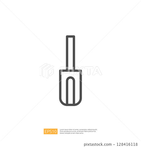 Minimalist Shovel Icon for Home Renovation Projects and Landscaping Tasks in Modern Design 128416118