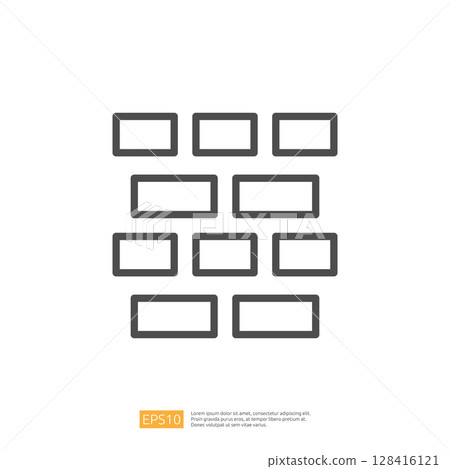 Stylized Icon of a Home Renovation Plan Featuring Multiple Square Sections Representing Construction Layout and Design Elements 128416121