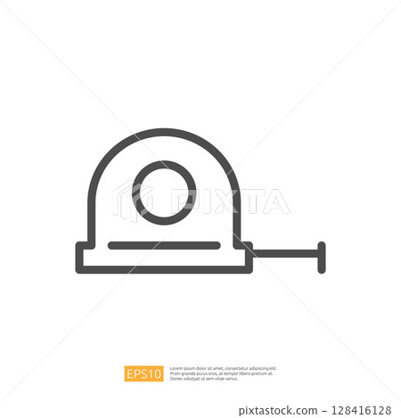 Icon of a Tape Measure Representing Home Renovation and Construction Measurement Tools for Interior Design Projects Icon of a Tape Measure Representing Home Renovation and Construction Measurement Tools for Interior Design Projects 128416128