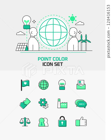 line color illustration icon set  128416153