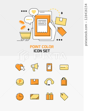 line color illustration icon set  128416154