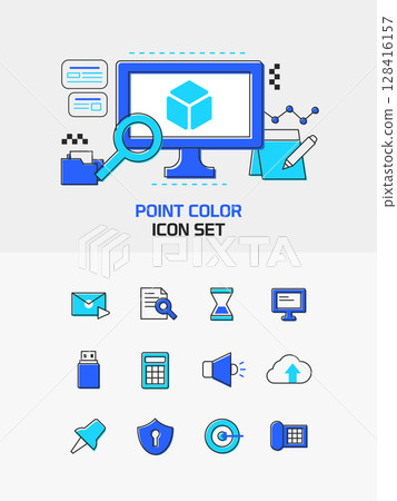 line color illustration icon set line color illustration icon set 128416157