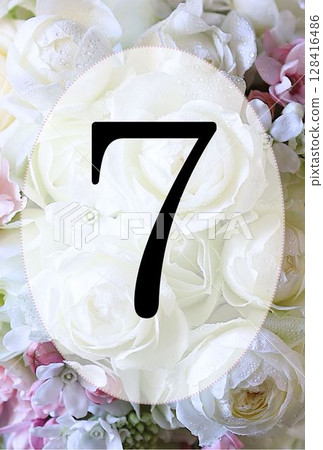 明信片桌號 7 白玫瑰 128416486