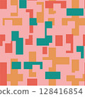 Abstract background with color geometric cubes, geometric figures pattern for design brochure, website, flyer. Retro seamless background 128416854