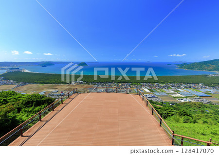 [佐賀縣]鏡山展望台（鏡山展望台）的晴空 128417070