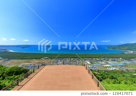 [佐賀縣]鏡山展望台（鏡山展望台）的晴空 128417071