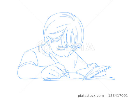 Child studying Child studying 128417091