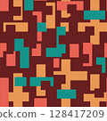 Abstract background with color geometric cubes, geometric figures pattern for design brochure, website, flyer. Retro seamless background 128417209