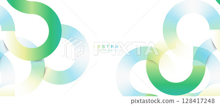 Abstract digital circle green background. Geometric sphere white stripe line design for banner, brochure, poster, cover, website, and header Abstract digital circle green background. Geometric sphere white stripe line design for banner, brochure, poster, cover, website, and header 128417248