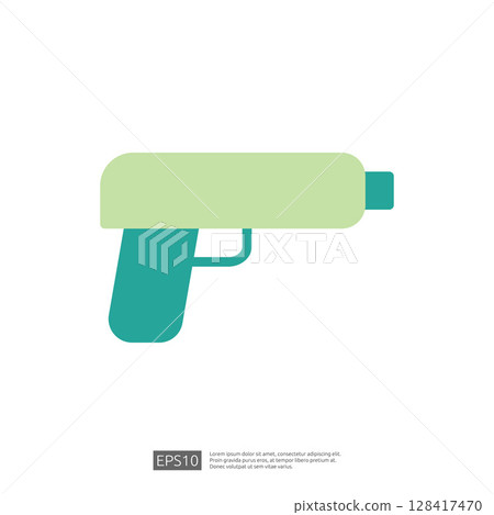 Minimalist Icon of a Gun Symbolizing Law and Judgment with Abstract Design Elements in Soft Colors Minimalist Icon of a Gun Symbolizing Law and Judgment with Abstract Design Elements in Soft Colors 128417470