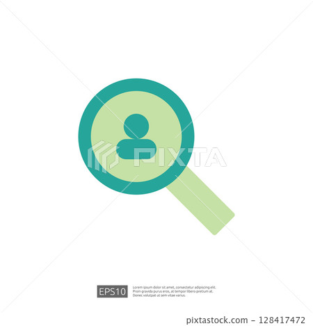 Magnifying Glass Icon for User Search Exploration with Smooth Colors and Modern Design 128417472