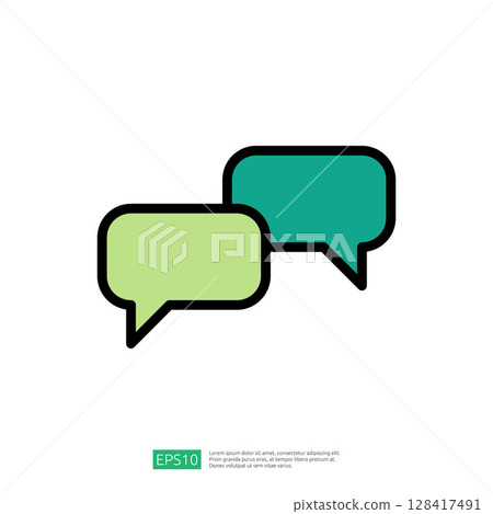 Icon Representing Two Speech Bubbles for Communication and Dialogue in Modern Digital Conversations 128417491