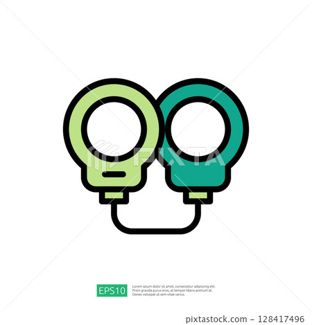 Legal Icon Depicting Handcuffs Symbolizing Law Enforcement and Judgment in Modern Jurisprudence 128417496