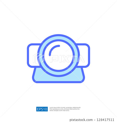 Stylized Icon of a Courtroom Gavel Representing Law and Judgment in Legal Proceedings with Minimalistic Design Elements and Soft Blue Color Palette 128417511