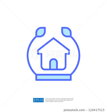 Eco-Friendly Law And Judgment Icon Representing Home Protection And Environmental Sustainability Through Legal Advocacy 128417523