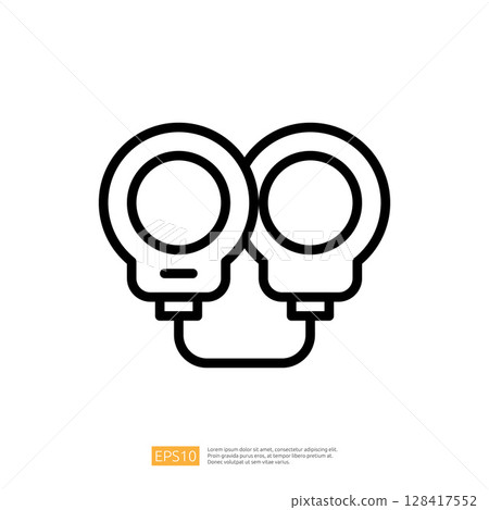 Iconic Representation of Handcuffs Symbolizing Law and Judgement in a Minimalist Style 128417552
