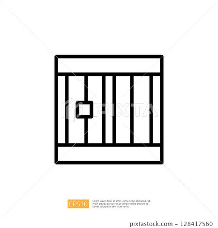 Outline Icon of a Law Court Symbolizing Law and Judgement in Legal System 128417560