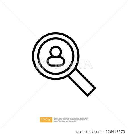 Magnifying Glass Icon Symbolizing Law and Judgment with Focus on Investigation and Analysis in Legal Context 128417573