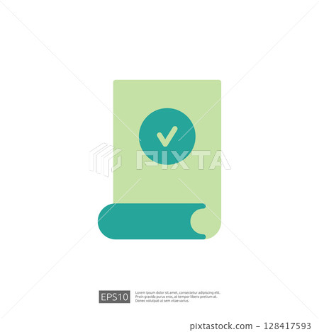 Approval Document Icon with a Checkmark Symbolizing Legal Validation and Compliance Approval Document Icon with a Checkmark Symbolizing Legal Validation and Compliance 128417593
