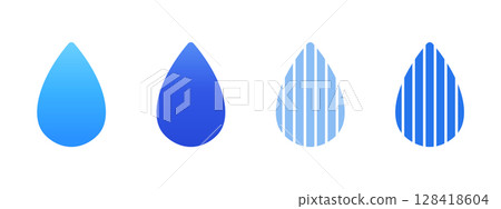 Cute drop vector illustrations - Rain, water, ocean, water drop icon set 128418604