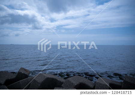 Morning beach walk Morning beach walk 128418715