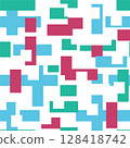Abstract background with color geometric cubes, geometric figures pattern for design brochure, website, flyer. Retro seamless background 128418742