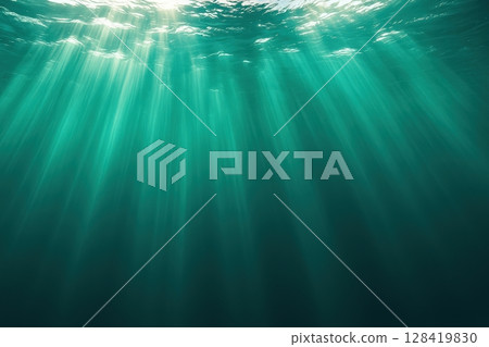 The water is very clear and the sun is shining through it 128419830