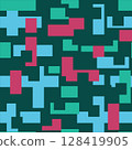 Abstract background with color geometric cubes, geometric figures pattern for design brochure, website, flyer. Retro seamless background 128419905