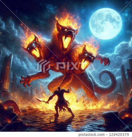 Enraged Cerberus 128420379
