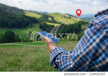 Digital Route to the Destination Digital Route to the Destination 128420387