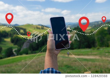 Digital Route to the Destination 128420388