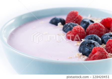 Healthy smoothie bowl with berries Healthy smoothie bowl with berries 128420451