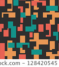 Abstract background with color geometric cubes, geometric figures pattern for design brochure, website, flyer. Retro seamless background 128420545