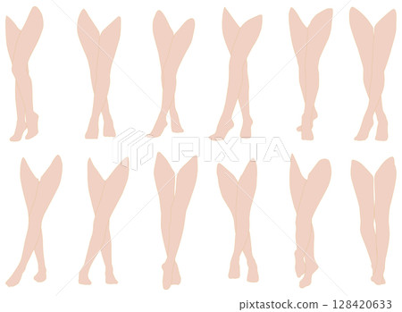Female leg model illustration collection 2-02 Cross left knee forward. A set of illustrations of various poses of the lower body. Female leg model illustration collection 2-02 Cross left knee forward. A set of illustrations of various poses of the lower body. 128420633