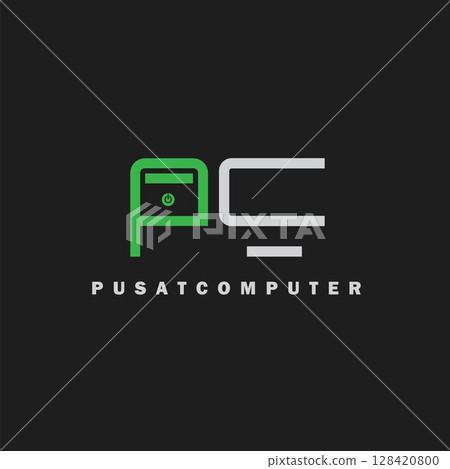 pc letter for computer logo brand icon vector design 128420800