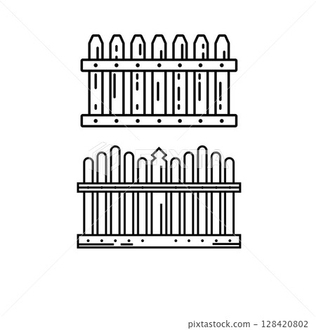 black line wood fence element vector icon design black line wood fence element vector icon design 128420802
