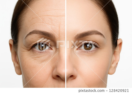 Before and After Anti-Aging Skincare Treatment Results 128420921