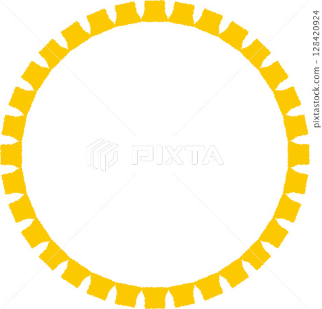 Colorful and cute decorative frame | Circle 128420924