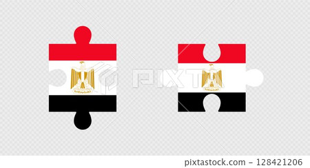 Puzzle Pieces with Egypt Flag. 128421206