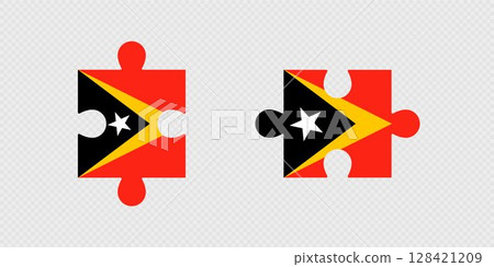 Puzzle Pieces with East Timor Flag. Puzzle Pieces with East Timor Flag. 128421209