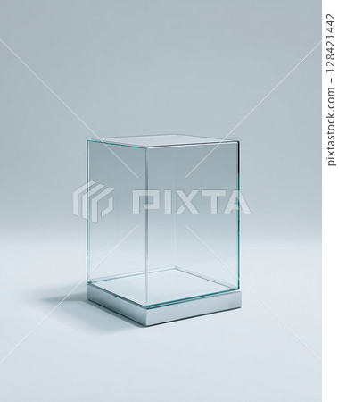 帶有光反射的簡單透明盒子模型 128421442