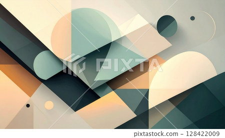 Blue geometric 3D glass abstract background for business finance and design concept illustration with chart diagram icons 128422009