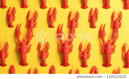 Red hot chili peppers: a seamless vector illustration of spicy floral food art, perfect for a vibrant nature-inspired wallpaper design Red hot chili peppers: a seamless vector illustration of spicy floral food art, perfect for a vibrant nature-inspired wallpaper design 128422028
