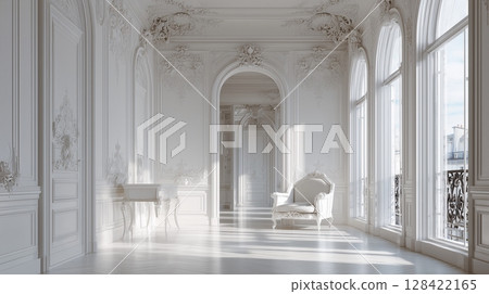 White interior, Parisian style 128422165