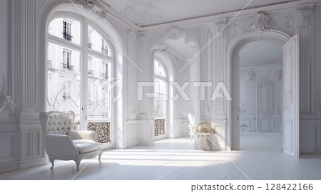 White interior, Parisian style 128422166
