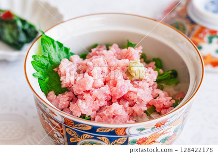 Negitoro on a bowl 128422178
