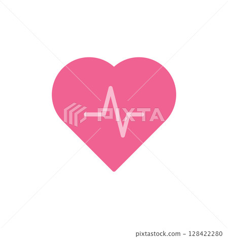 Pink Heart Icon with Pulse Line Symbolizing Medical Health and Wellness Monitoring Concepts in Modern Healthcare Design Pink Heart Icon with Pulse Line Symbolizing Medical Health and Wellness Monitoring Concepts in Modern Healthcare Design 128422280