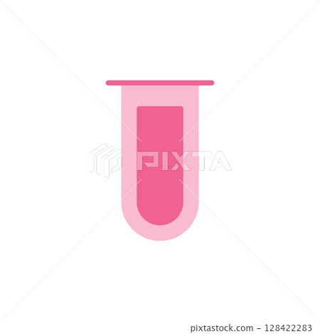 Icon of a Test Tube with Pink Liquid Representing Medical Research and Laboratory Analysis in Biomedical Science Icon of a Test Tube with Pink Liquid Representing Medical Research and Laboratory Analysis in Biomedical Science 128422283